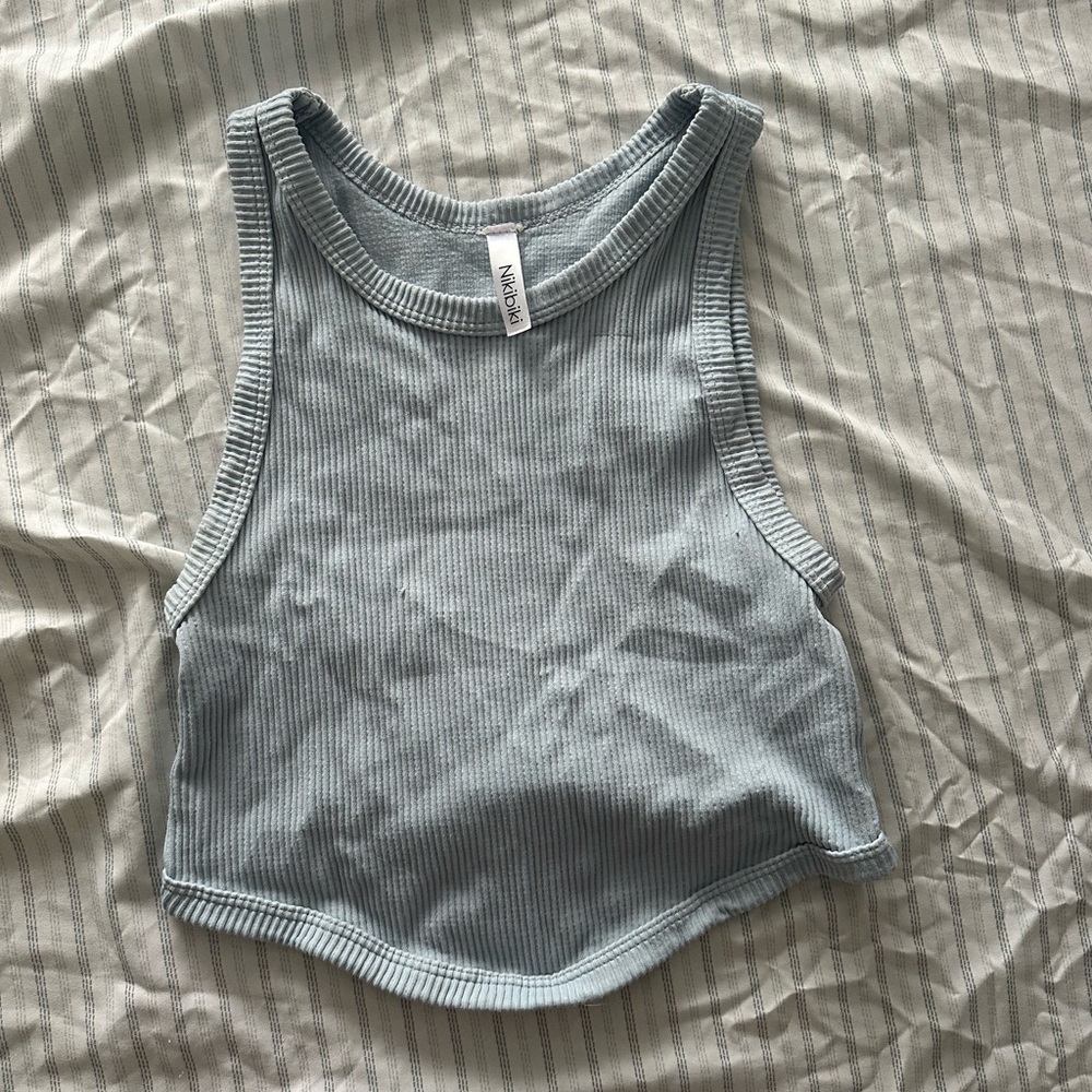 Nikibiki Women's Ribbed Tank Top - Light Blue